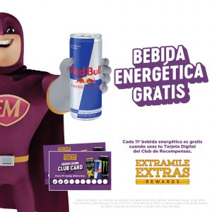 Bebida Energética Gratis. Cada 11th bebida energética es gratis cuando usas to Tarjeta Digital del Club de Recompensas.